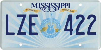 MS license plate LZE422