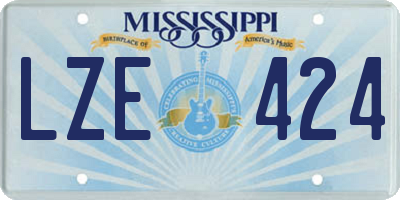 MS license plate LZE424