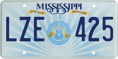 MS license plate LZE425