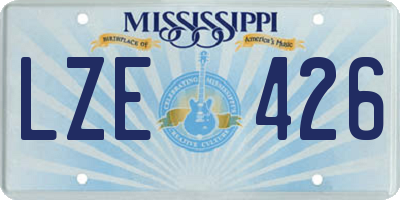 MS license plate LZE426