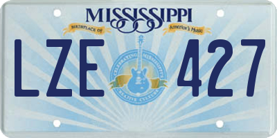 MS license plate LZE427