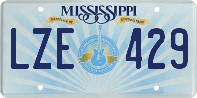MS license plate LZE429