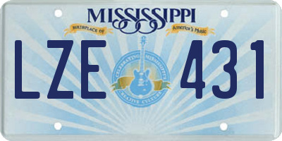 MS license plate LZE431