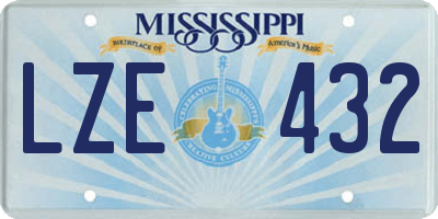 MS license plate LZE432