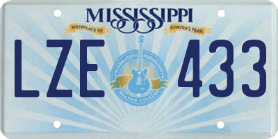 MS license plate LZE433