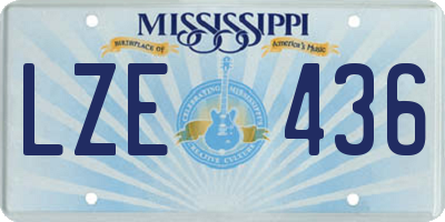 MS license plate LZE436