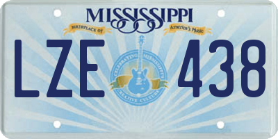 MS license plate LZE438