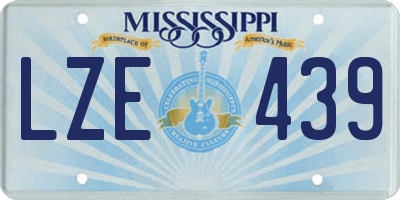 MS license plate LZE439