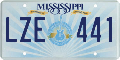 MS license plate LZE441