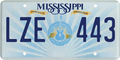 MS license plate LZE443