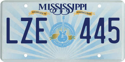 MS license plate LZE445