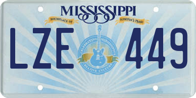 MS license plate LZE449