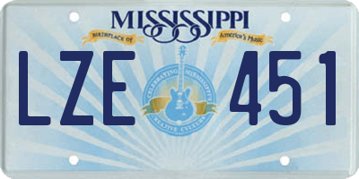 MS license plate LZE451
