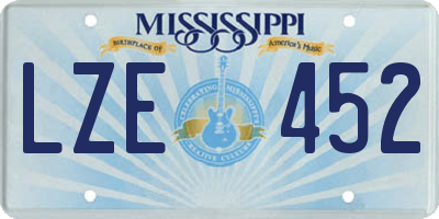 MS license plate LZE452