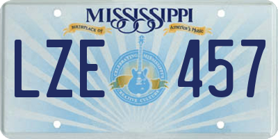 MS license plate LZE457