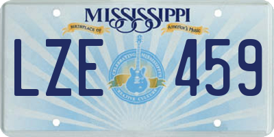 MS license plate LZE459