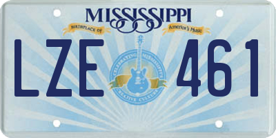MS license plate LZE461