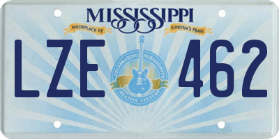 MS license plate LZE462