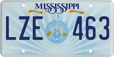 MS license plate LZE463