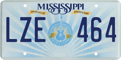 MS license plate LZE464