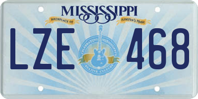 MS license plate LZE468
