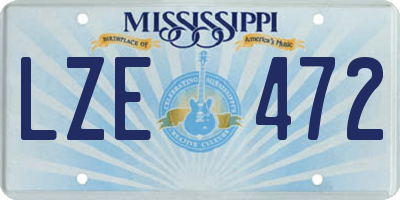 MS license plate LZE472