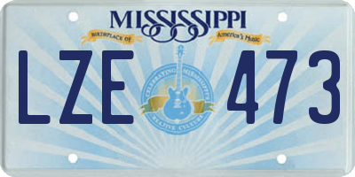MS license plate LZE473