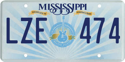 MS license plate LZE474