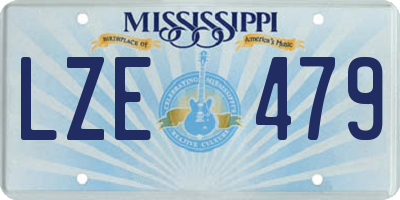 MS license plate LZE479