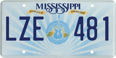 MS license plate LZE481