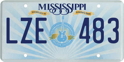 MS license plate LZE483