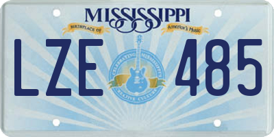 MS license plate LZE485