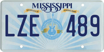 MS license plate LZE489