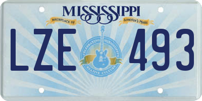 MS license plate LZE493