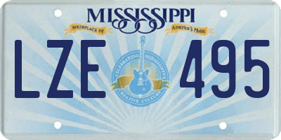 MS license plate LZE495