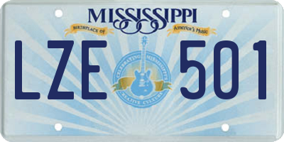 MS license plate LZE501