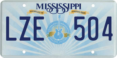 MS license plate LZE504