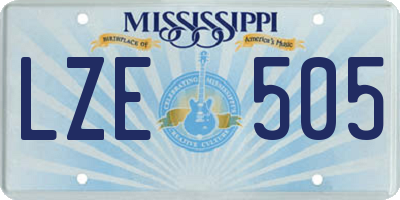 MS license plate LZE505
