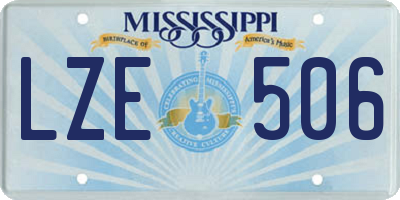 MS license plate LZE506