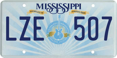MS license plate LZE507