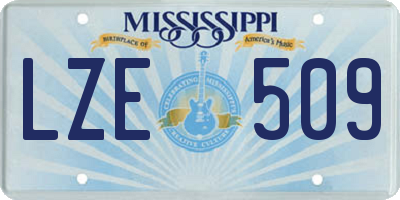 MS license plate LZE509