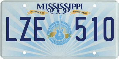 MS license plate LZE510