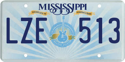 MS license plate LZE513