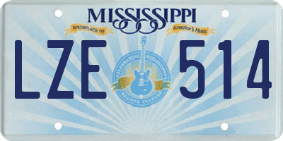 MS license plate LZE514