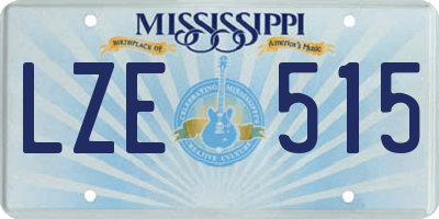 MS license plate LZE515