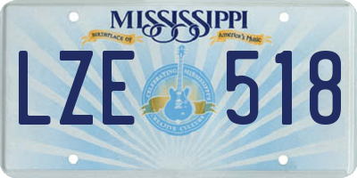 MS license plate LZE518