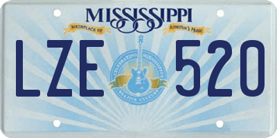 MS license plate LZE520