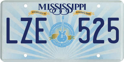 MS license plate LZE525