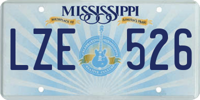 MS license plate LZE526