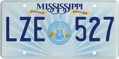 MS license plate LZE527